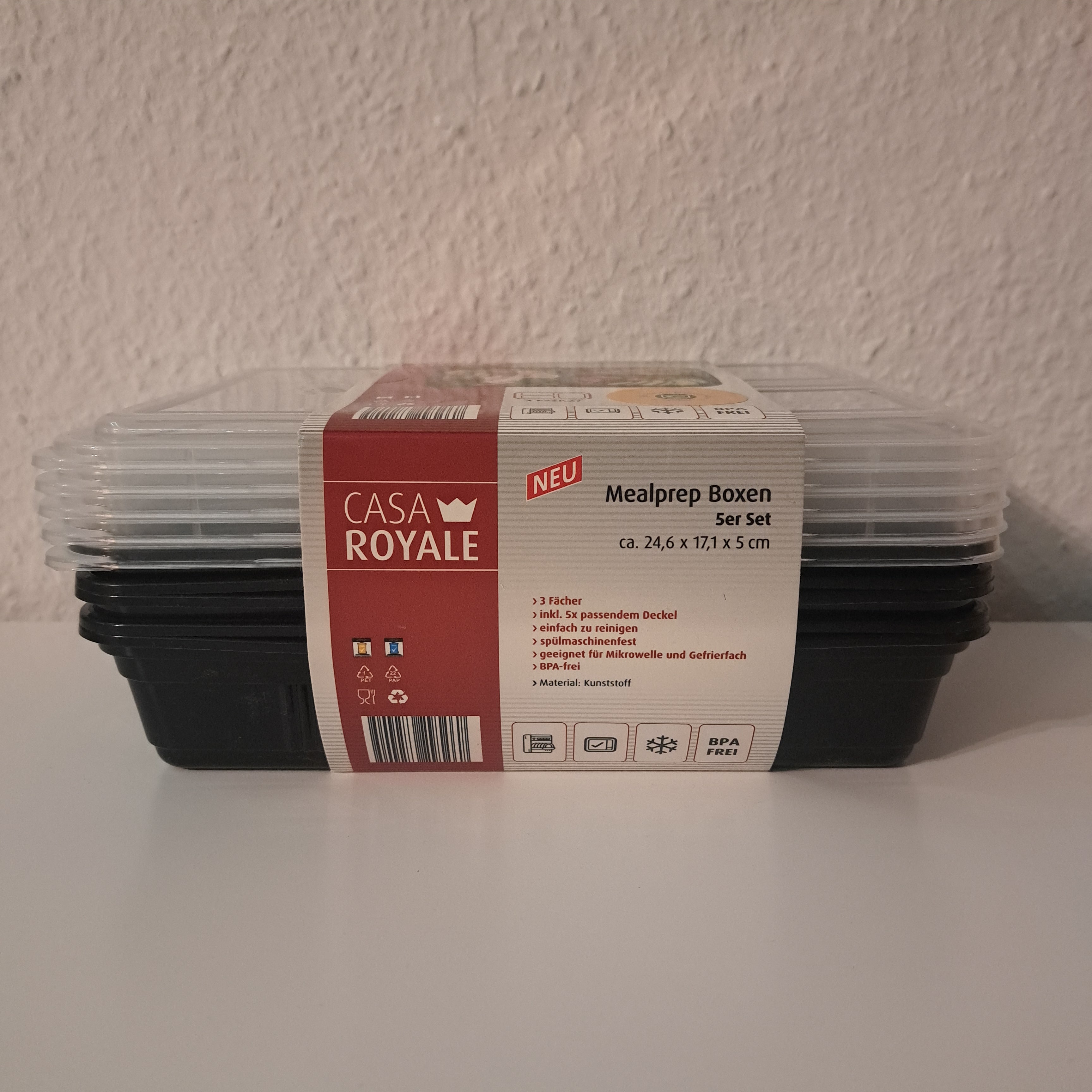 5 x Mealprep Boxsen 3 Fächer