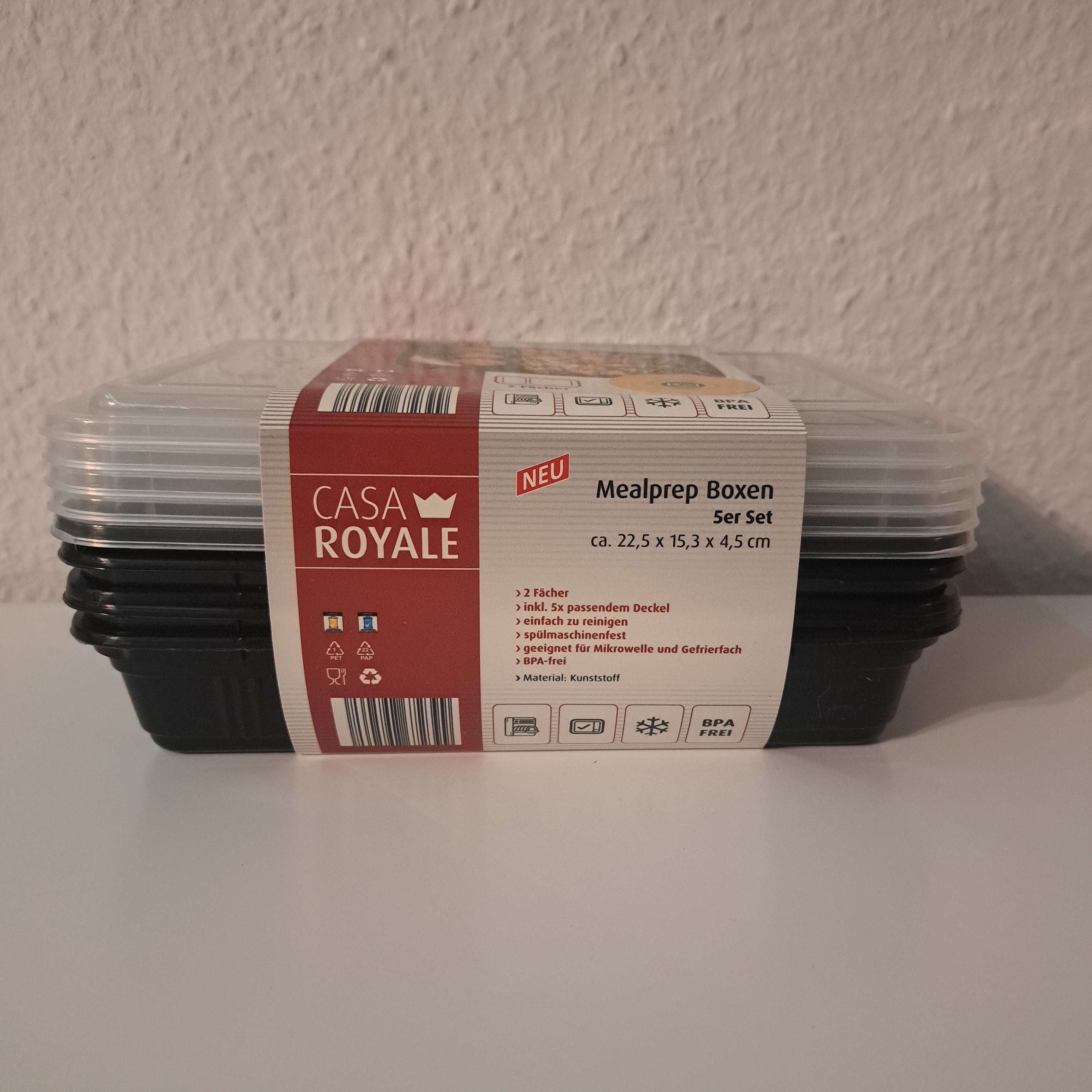 5x Mealprep Boxsen 2 Fächer