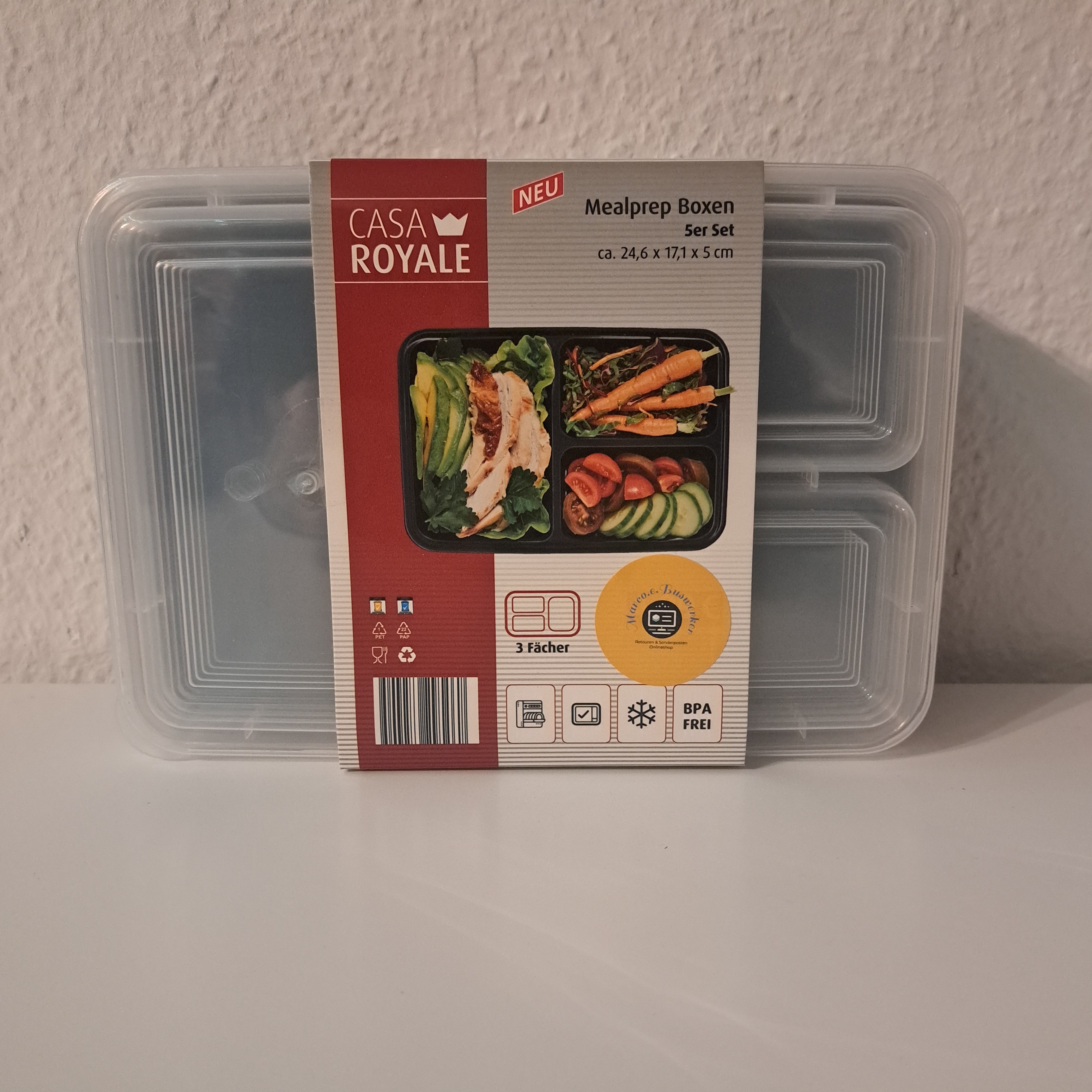 5 x Mealprep Boxsen 3 Fächer