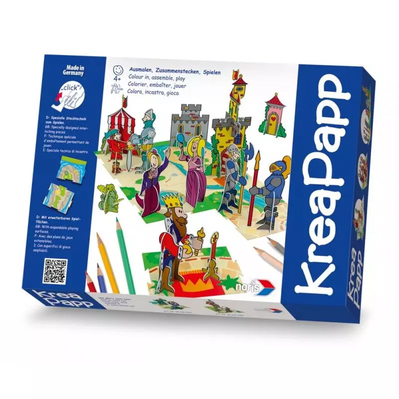 3D-Puzzle „Ritterburg“ zum Ausmalen und Malen mit Buntstiften (KREAPAPP)